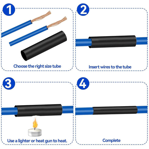 TOP-VIGOR 4mm Heat Shrink Tubing, 1M Length Heat Shrink Sleeving, 2:1 Ratio Adhesive-Lined Heat Shrink Tube for Electrical Insulation, Repairs, Wr...