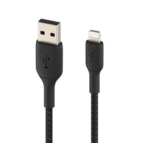 Belkin BoostCharge Braided Lightning Cable - 6.6ft/2M - MFi Certified Apple iPhone Charger USB to Lightning Cable 6ft - iPhone Cable - iPhone Char...