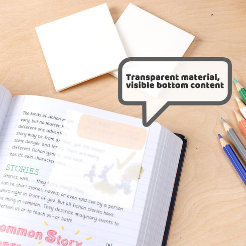 EOOUT 3X3 Inch 900 Pcs, Transparent Sticky Notes, 18 Packs Clear Self-Stick Notes, Waterproof Translucent Memo Note Pads, Easy to Post at Home, Of...