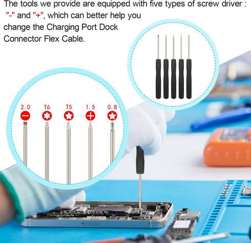 Charging Port Replacement for iPhone 12 Pro Max USB Dock Connector Flex Cable Microphone Replacement for iPhone 12 Pro Max with Tools...