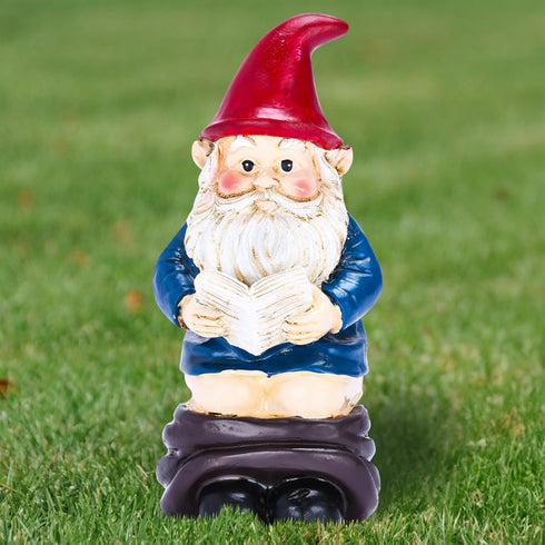 Noa Store Funny Garden Gnomes on Toilet - Funky Yard Art - Gnomes Outdoor Decorations - Naughty Garden Gnome Reading while Doing his Business Lawn...