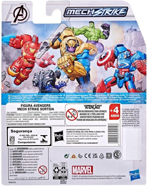 Avengers Marvel Mech Strike 6-inch Scale Action Figure Toy Hulk with Compatible Mech Battle Accessory, for Kids Ages 4 and Up, Black...