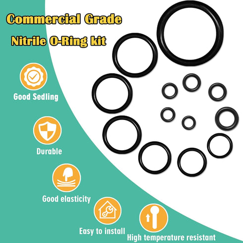1020 Pcs O Ring Kit 20 Size Nitrile Rubber Oring Assortment Set for Car Auto Vehicle Repair Faucet Plumbing Air or Gas Sealing Connections Resist ...
