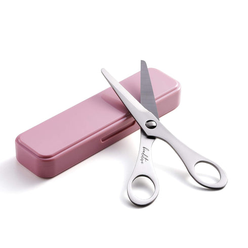 Beaditive Baby Food Scissors - Stainless Steel Toddler Cutter With Serrated Blade and Blunt Tip for Safety - Dishwasher Safe Shears for Cutting Ti...