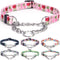 Martingale Collar, Training Dog Collar, Stainless Steel Chain Pet Collar for No Pull Dog Walking Flowers Design Large Medium Small Dogs (XL, Roses...