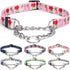 Martingale Collar, Training Dog Collar, Stainless Steel Chain Pet Collar for No Pull Dog Walking Flowers Design Large Medium Small Dogs (XL, Roses...