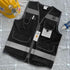 TCCFCCT Black Safety Vest for Men Women 9 Pockets High Visibility Reflective Vest for Safety, Work Vest with Reflective Strips, Meets ANSI/ISEA St...