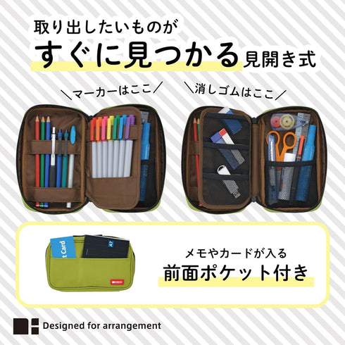 LIHIT LAB Large Capacity Zipper Pencil Case For School Office College, Big Capacity 4 Compartments Pencil Bag Holder Adults Teen Boys Girls, Trave...