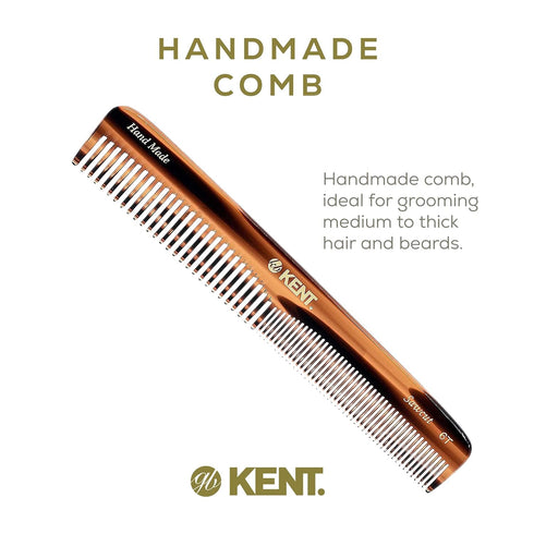 Kent 6T Fine Tooth Comb and Wide Tooth Comb Hair Combs for Women, Combs for Men Beard Comb and Mustache Comb, Barber Comb Hair Styling Grooming Co...