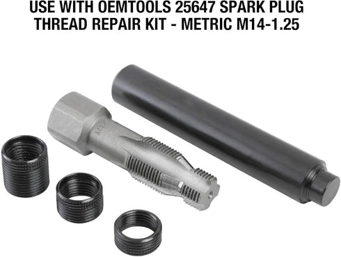 OEMTOOLS 25648 Fix-A-Thread Spark Plug Saver Inserts, Metric, M14 - 1.25, Socket Rethreading Kit Components For Car, Truck, RV, And Aviation Repai...