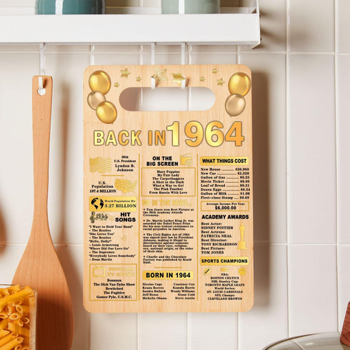 60th Birthday Gifts for Women Men,60 Year old Birthday Present, Back In 1964 Cutting Board,60th Birthday Decorations,Best Gifts 60 Years Old women...