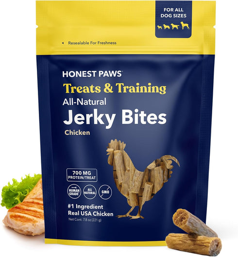 Honest Paws Dog Jerky Treats - All-Natural Jerky Dog Treats for Training Pets - Human Grade Bites - Real USA Chicken...