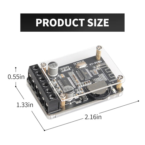Bluetooth Power Amplifier Board 2.0 Dual Channel Stereo Wireless Mini Amp Module with Protective Shell(XY-P15W)...