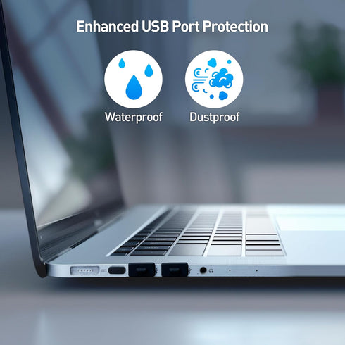 Cable Matters Combo-Pack USB-C and USB Port Covers - 10x USB-A Port Covers & 10x USB C Port Covers in Black (USB Dust Cover, USB C Caps, USB Anti ...