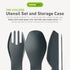 humangear GoBites Trio - Travel & Camping Utensils - Portable & Convertible Dining Ware - Multi-Functional Knife, Fork, Spoon & Toothpick, Gray...