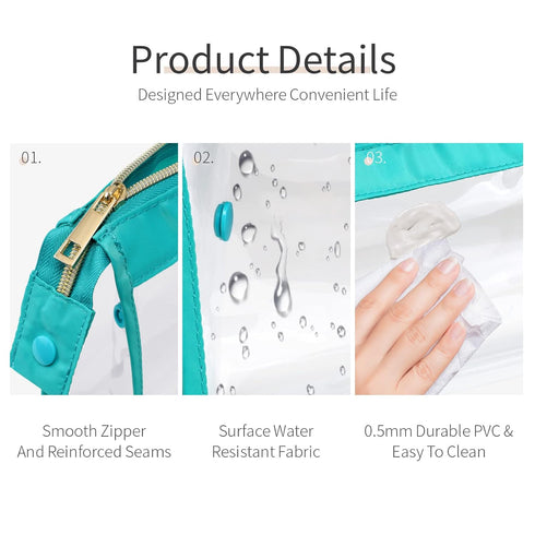 PACKISM Clear Makeup Bags, Perfect Size TSA Approved Toiletry Bag for Travel, Durable Clear Pouches with Zipper for Home Storage Organizing, Bathr...