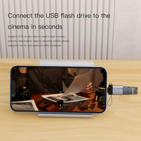 Lightning to USB Adapter, iO-S OTG3.0 Adapter (1 Piece), Compatible with Connection Between IP-Hone and USB Drives, Cameras, Card Readers, mice, K...