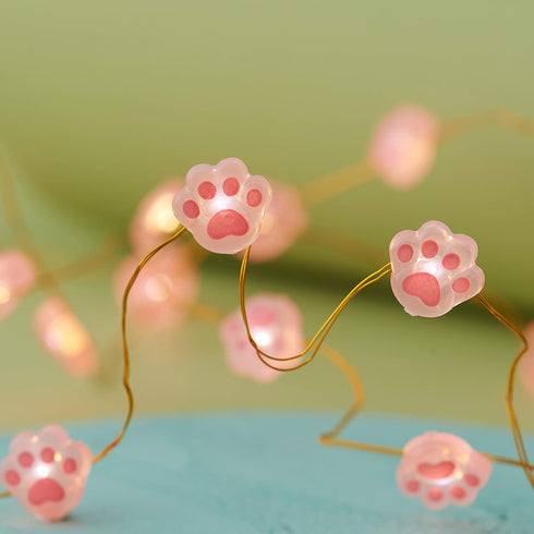 Christmas Fairy Lights Cat Paw Cute String Lights Cat Light - Ideal Cat Decorations for Cat Christmas Tree Cat Ornaments String Lights for Kids Be...