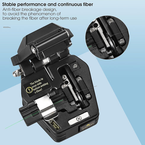 A-6C Optical Fiber Cleaver High precision stripping tool Fiber optic cable cutter 16 cutting points 48000 times Fiber cutting knife with Anti drop...