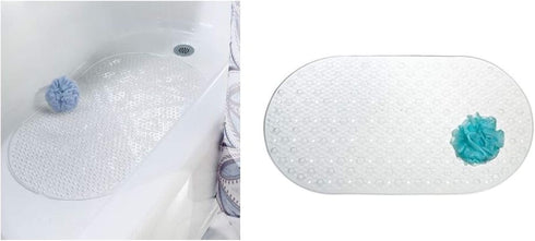 iDesign Circlz PVC Suction Non-Slip Bath Mat for Shower, Bathtub, Stall, Bathroom, 27.2" x 15.4" x .3" - Clear...