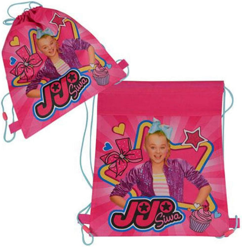 JoJo Siwa 14 Inch Sling Drawstring Cinch Sack Bag Totes Pink- 1PC, Pink, Multi...