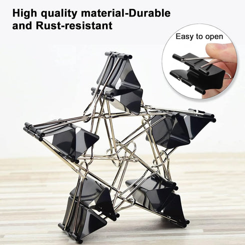 130 PCS Small Binder Clips, 3/4 inch, Paper Clamps, Binderclips, Black Clips for Paperwork, Home, School, Office Supplies (0.75in, Black)...