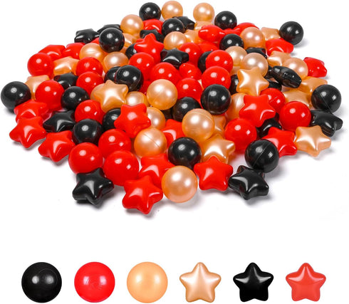 Star Ball Pit Balls, Pack of 100 Plastic Toy Balls for Kids, Gift for Baby Toddler Birthday Christmas, Ball Pool Play Tent, Baby Kiddie Pool Water...