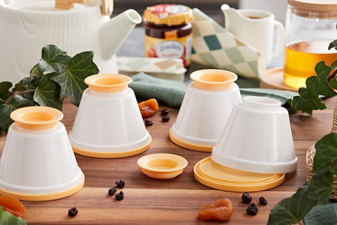 Tescoma 630591.00 Panna Cotta Mold, Set of 4 Cups with Lid...