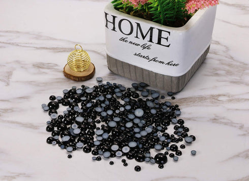 Shapenty 10 Sizes Round Flatback Half Pearl Beads Embellishments for Shoes Wedding Dress Watch Decoration Nail Art DIY Craft Jewelry Card Making C...