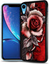 for iPhone Xs, iPhone X, Durable Protective Soft Back Case Phone Cover, HOT12404 Red Rose...