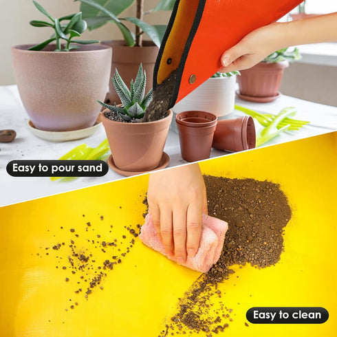 Extra Large Repotting Mat for House Plants Transplanting and Potting Mix Mess Control, Portable Gardening foldable plant tray, Potting Mat for ind...