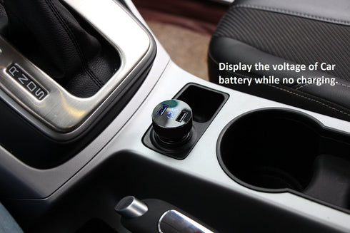 LIHAN Dual USB Car Charger, 4.8A Output, 12/24 Volt USB Adapter Plug for Cigarette Lighter Voltage Meter, Compatible with iPhone,iPad, Samsung Gal...