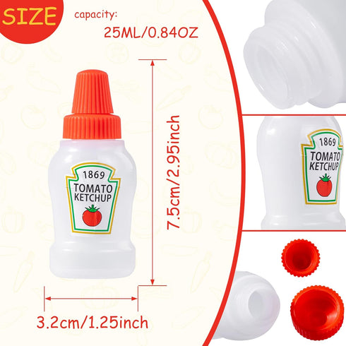 RAYNAG 6 Pack Mini Squeeze Ketchup Bottles, 25ml Ketchup and Mustard Bottles for Lunch Bento Box Accessories...