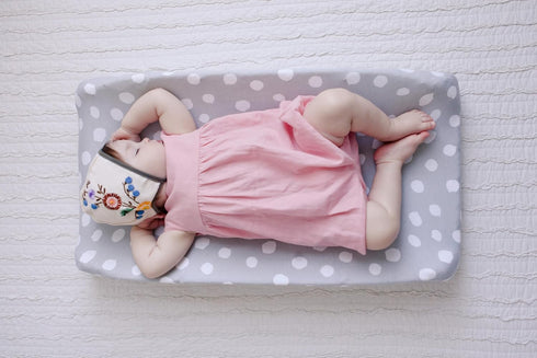 Changing Pad Cover Set | Cradle Sheet 2 Pack 100% Jersey Cotton Grey Abstract Stripes and Dots by Ely's & Co...