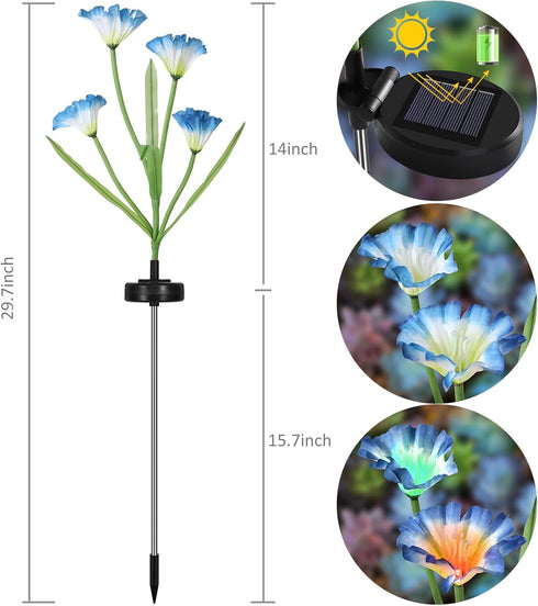 Solar Garden Flower Lights?LED Solar Powered Stake Landscape Lights?Outdoor Waterproof Decorative Lights for Yard,Patio,Lawn,Pathway Decoration (2...