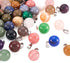 FASHEWELRY 50Pcs Chakra Round Stone Pendants Mixed Healing Crystal Quartz Gemstone Charms for Necklace Jewelry Making Hole: 2x7mm...
