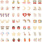 28 Pairs Clip On Earrings Non Piercing Earrings Hypoallergenic Animal Butterfly Rainbow Flower Mixed Color Painless Non-Piercing Earrings Pack...