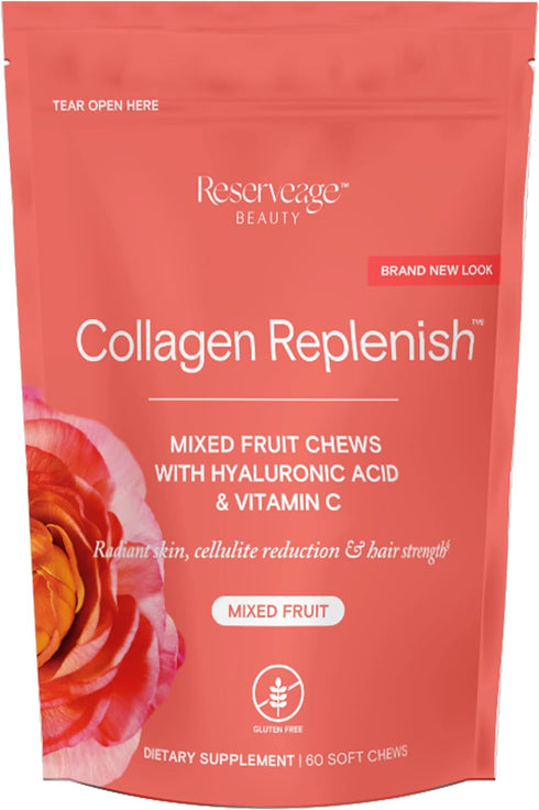 Reserveage Beauty, Collagen Replenish Chews, Supplement for Skin Care and Hair Growth, Supports Collagen and Elastin, Nail Care Supplement, 60 Sof...