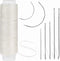 32 Yards Waxed Thread with Leather Hand Sewing Needles,150D Flat Sewing Waxed Thread and Leather Repair Needles for Home Upholstery Carpet Leather...
