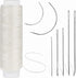 32 Yards Waxed Thread with Leather Hand Sewing Needles,150D Flat Sewing Waxed Thread and Leather Repair Needles for Home Upholstery Carpet Leather...