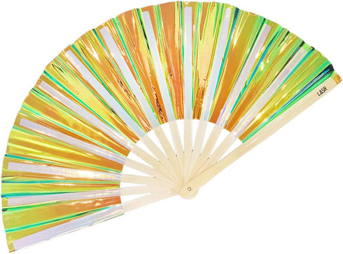Liquid Shockwave Fluid Iridescent Fan Festival Hand Fan, Rave Gear, Exclusive...