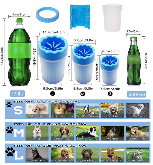 Dog Paw Cleaner Washer Cup, 2 In 1 Portable Silicone Pet Cleaning Brush Feet Cleaner For Dogs Grooming With Muddy Paw Dog Cat Foot Cleaner, Pet Gi...