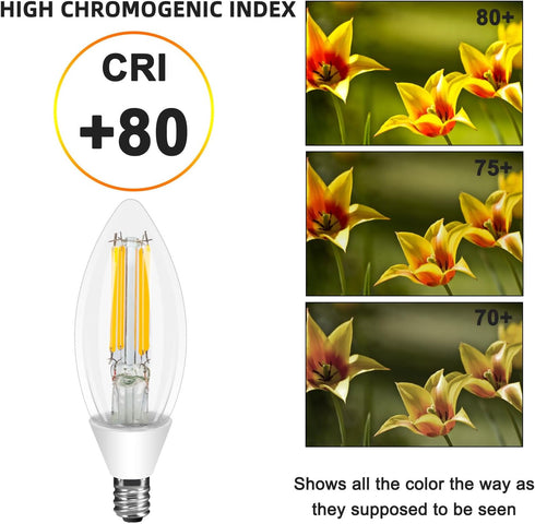 Ganiude E12 Dusk to Dawn Light Bulbs Outdoor, C35 B11 5W 60W Equivalent 500LM 2700K Warm White Photocell Sensor Filament Candelabra Bulbs, Auto ON...
