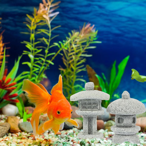 BESPORTBLE Miniature Stone Lantern Pagoda Japanese Style Pagoda Lantern Statue Mini Zen Garden Accessories for Aquarium Patio Micro Landscape Yard...