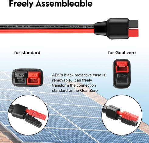 Anderson to DC 8mm Female Adapter Cable 1 to 2 High Power Port to 8mm Splitter Solar Connector 8mm Adapter to Anderson Y Parallel Cable Compatible...