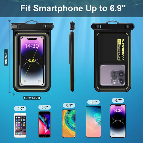 Large Floating Waterproof Phone Pouch, Phone Case Friendly Float Water Proof Cell Phone Dry Bag, Float Waterproof Phone Case for iPhone Samsung Ga...