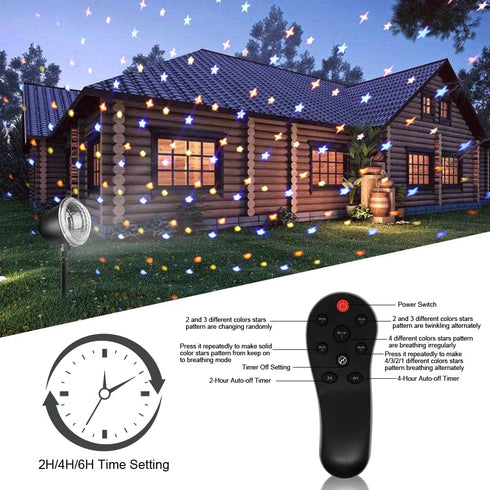 Star Projector, Star Night Light for Kids, Holiday Projector Outdoor with 4 Modes and Remote Control Waterproof Christmas Lights for Bedroom Party...