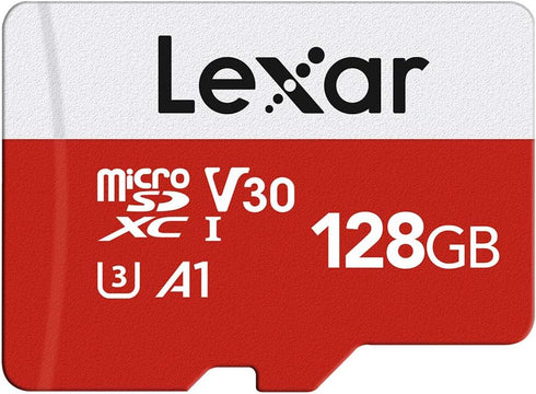 Lexar E-Series 128GB Micro SD Card, microSDXC UHS-I Flash Memory Card with Adapter, 100MB/s, C10, U3, A1, V30, Full HD, 4K UHD, High Speed TF Card...