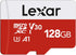 Lexar E-Series 128GB Micro SD Card, microSDXC UHS-I Flash Memory Card with Adapter, 100MB/s, C10, U3, A1, V30, Full HD, 4K UHD, High Speed TF Card...