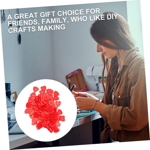 KESYOO 300 Pcs Button Red Decor Hand Decor Red Decorations Heart Shaped Buttons Heart Cloth Buttons Resin Sewing Buttons DIY Supplies Clothing But...